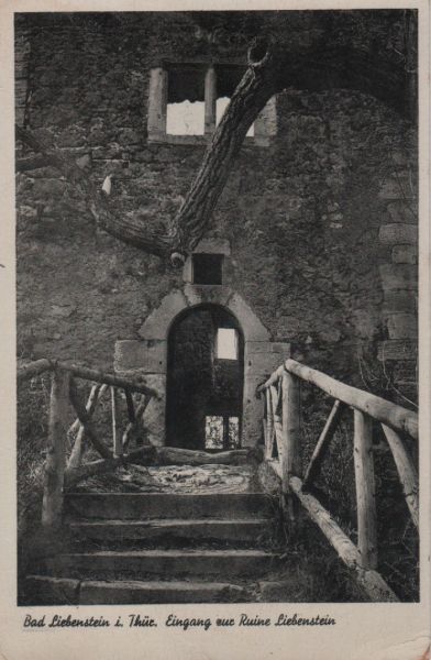 Ansichtskarte Bad Liebenstein - Eingang zur Ruine aus der Kategorie Bad Liebenstein