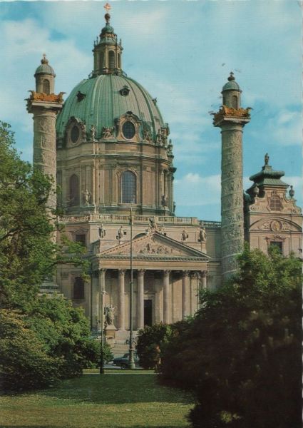 Ansichtskarte Österreich - Wien - Karlskirche - 1973 aus der Kategorie Wien