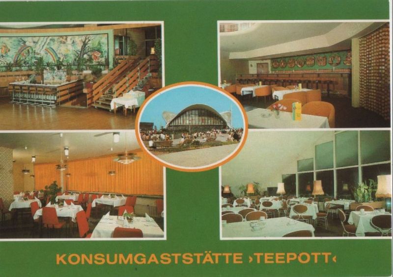 Ansichtskarte Rostock-Warnemünde - Konsumgaststätte Teepott - 1985 aus der Kategorie Warnemünde