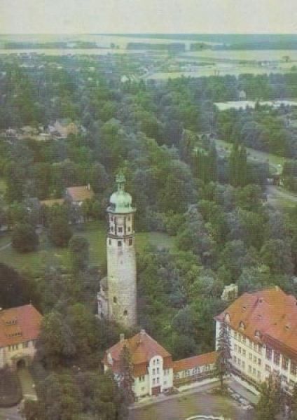Ansichtskarte Arnstadt - Luftbild - Schloßruine Neideck und Neues Palais - 1987 aus der Kategorie Arnstadt