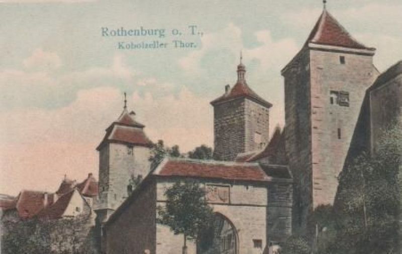 Ansichtskarte Rothenburg o.T. - Kobolzeller Thor - 1902 aus der Kategorie Rothenburg