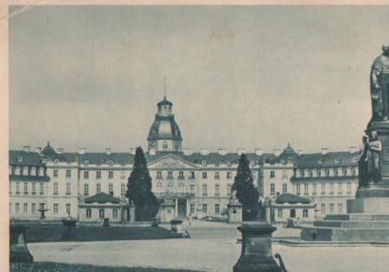 Ansichtskarte Karlsruhe - Schloßplatz - ca. 1955 aus der Kategorie Karlsruhe