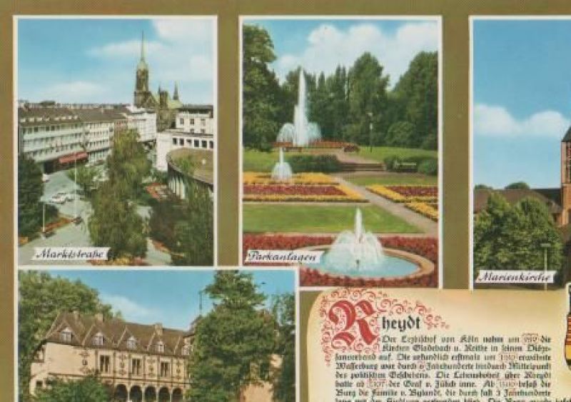 Ansichtskarte Mönchengladbach - Rheydt u.a. Parkanlagen - ca. 1975 aus der Kategorie Rheydt