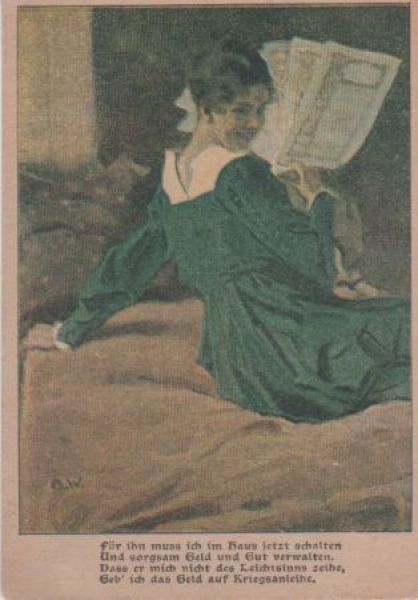 Ansichtskarte Künstlerkarte - Für ihn - 1918 aus der Kategorie Künstlerkarten