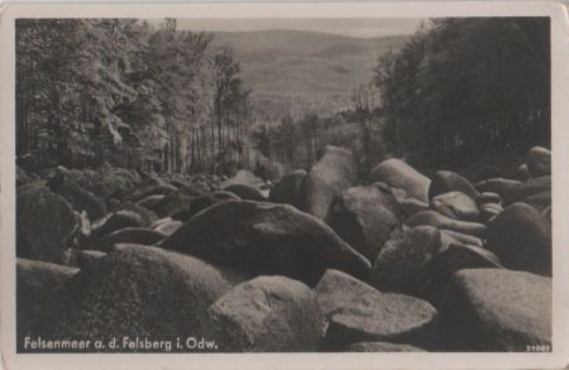 Ansichtskarte Odenwald - Felsenmeer a. d. Felsberg - ca. 1955 aus der Kategorie Odenwald