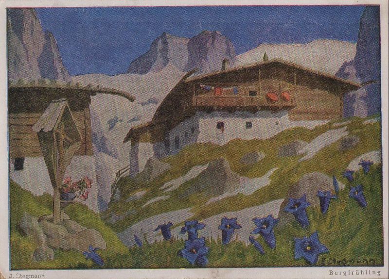 Ansichtskarte Erich Stegmann - Berfrühling - ca. 1950 aus der Kategorie Künstlerkarten