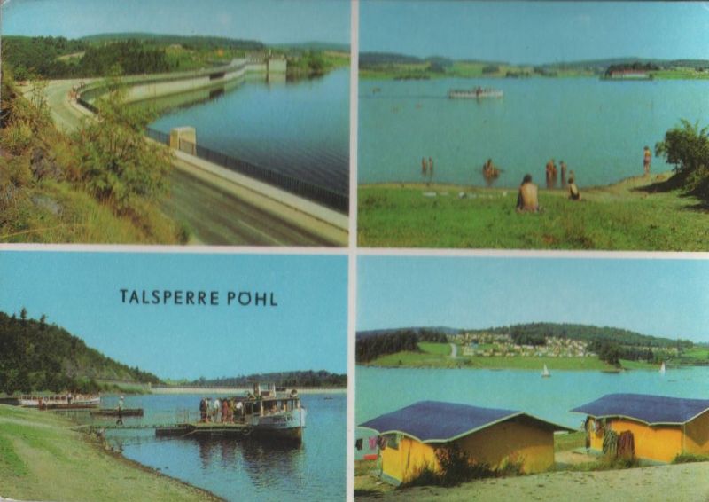 Ansichtskarte Talsperre Pöhl - mit 4 Bildern - 1977 aus der Kategorie Pöhl, Talsperre