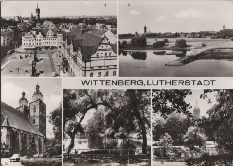 Ansichtskarte Wittenberg - u.a. Blick zum Marktplatz - 1978 aus der Kategorie Wittenberg