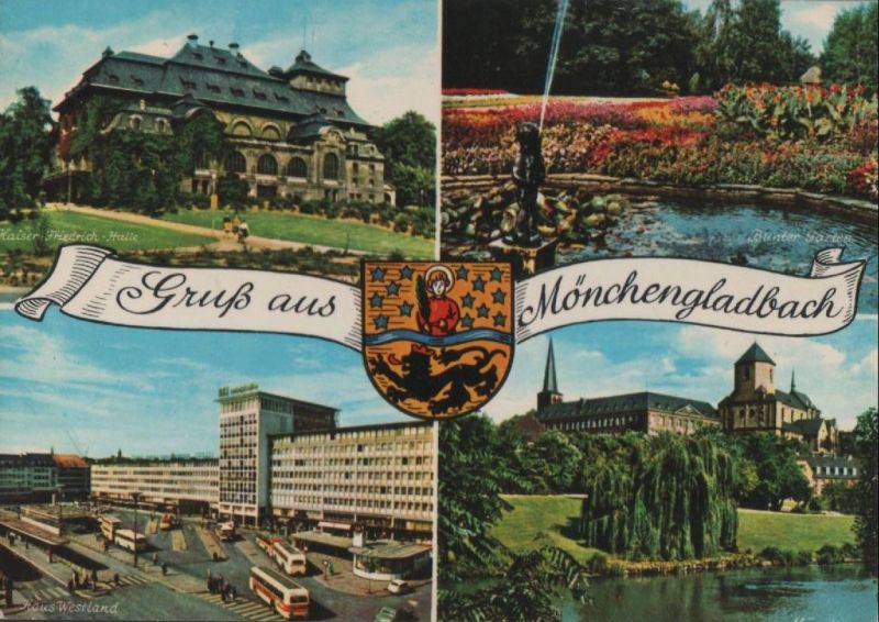 Ansichtskarte Mönchengladbach - mit 4 Bildern - 1972 aus der Kategorie Mönchengladbach