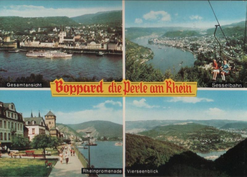 Ansichtskarte Boppard - u.a. Sesselbahn - 1970 aus der Kategorie Boppard