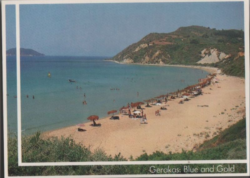 Ansichtskarte Griechenland - Pallini-Gerakas - Blue and Gold - ca. 1990 aus der Kategorie Gerakas