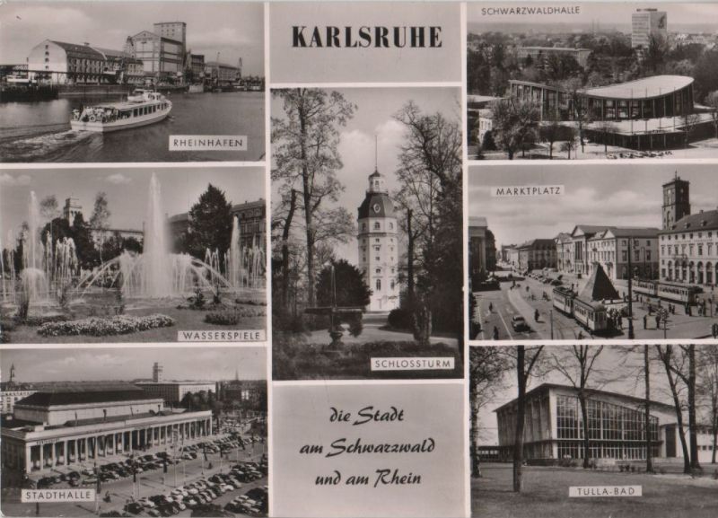 Ansichtskarte Karlsruhe - u.a. Marktplatz - 1979 aus der Kategorie Karlsruhe