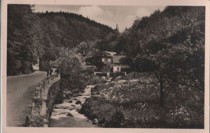 Ansichtskarte Trusetaler Wasserfall - Gast- und Pensionshaus - 1957 aus der Kategorie Trusetaler Wasserfall