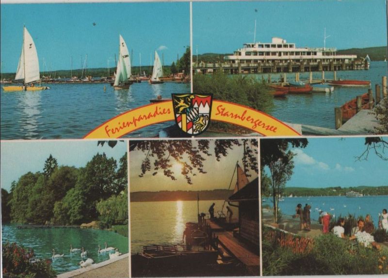 Ansichtskarte Starnberger See - 5 Teilbilder - 1985 aus der Kategorie Starnberger See