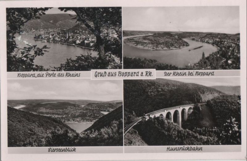 Ansichtskarte Boppard - u.a. Hunsrückbahn - ca. 1960 aus der Kategorie Boppard