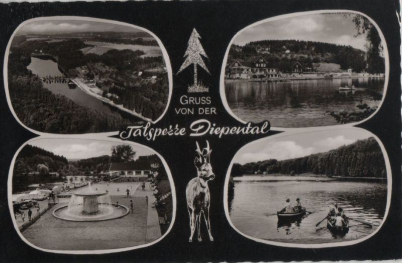 Ansichtskarte Talsperre Diepental - 4 Teilbilder - 1962 aus der Kategorie Diepental, Talsperre
