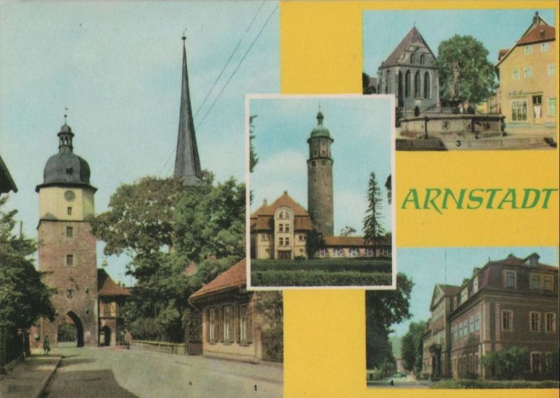 Ansichtskarte Arnstadt - u.a. Neideckturm - 1965 aus der Kategorie Arnstadt