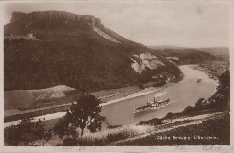Ansichtskarte Sächsische Schweiz - Lilienstein - 1930 aus der Kategorie Sächsische Schweiz
