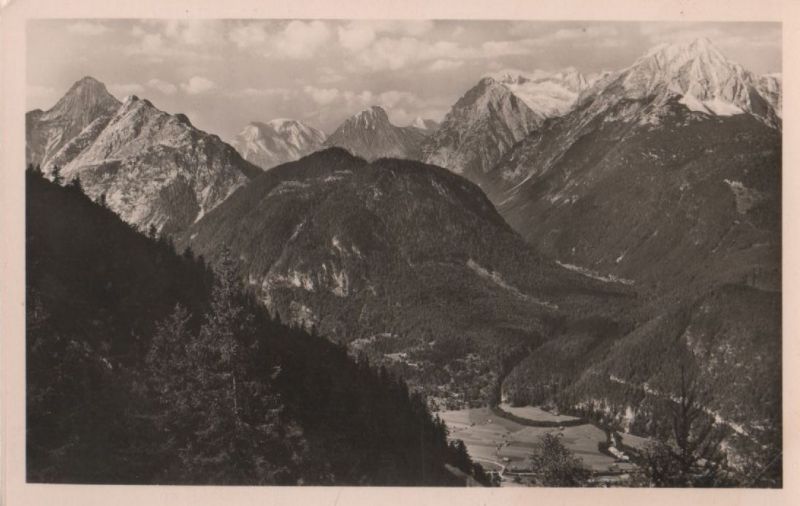 Ansichtskarte Mittenwalder Hütte - Blick auf Arnspitze - ca. 1955 aus der Kategorie Mittenwalder Hütte