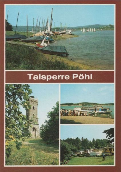 Ansichtskarte Talsperre Pöhl - u.a. Bungalows am Gunzenberg - 1990 aus der Kategorie Pöhl, Talsperre