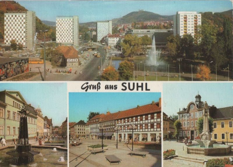 Ansichtskarte Suhl - u.a. Steinweg - ca. 1985 aus der Kategorie Suhl