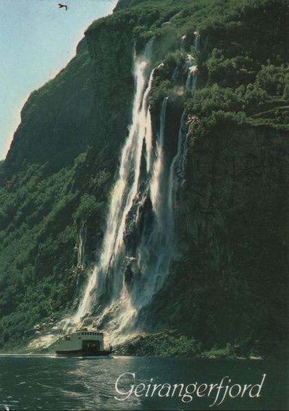 Ansichtskarte Norwegen - Geirangerfjord - 1994 aus der Kategorie Fjorde