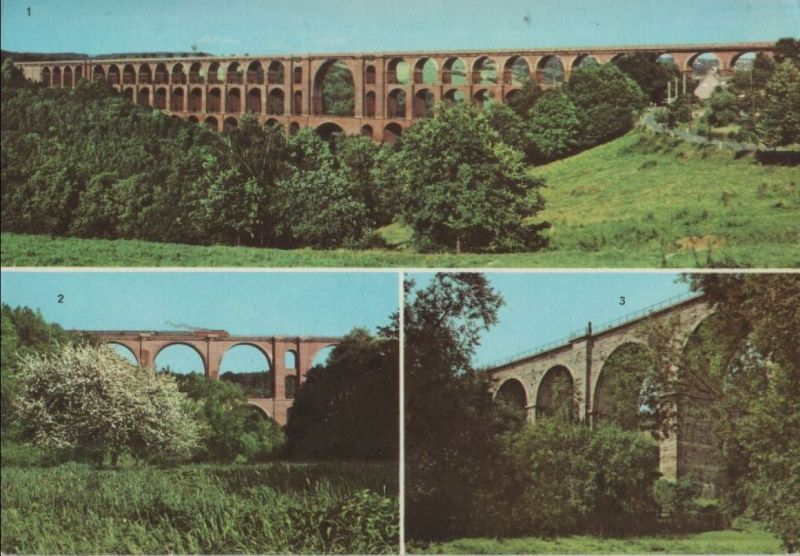 Ansichtskarte Elstertalbrücke - und zwei weitere Brücken - 1984 aus der Kategorie Brücken
