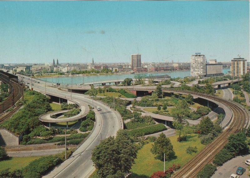 Ansichtskarte Mannheim - Brückenauffahrt - ca. 1980 aus der Kategorie Mannheim