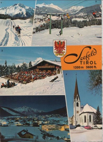 Ansichtskarte Österreich - Seefeld - u.a. Langlaufloipe - ca. 1980 aus der Kategorie Seefeld