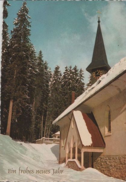 Ansichtskarte Frohes neues Jahr Kirche im Winter aus der Kategorie Neujahr