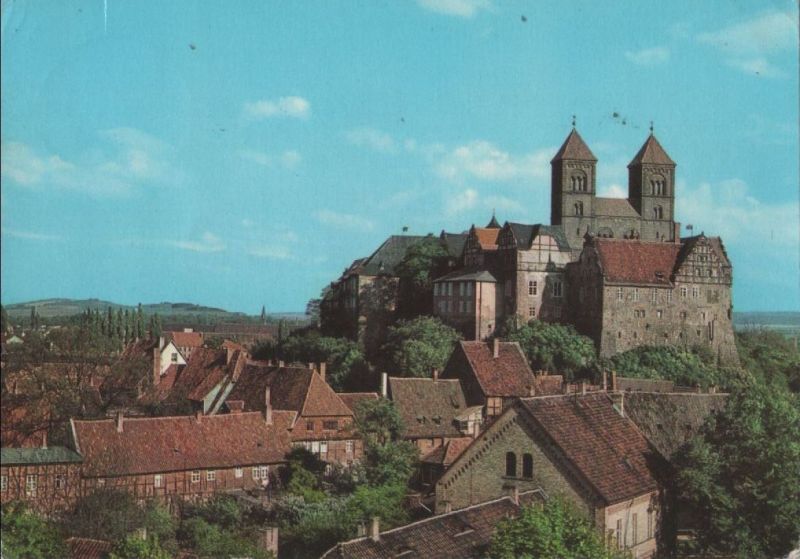 Ansichtskarte Quedlinburg - Blick vom Münzenberg aus der Kategorie Quedlinburg