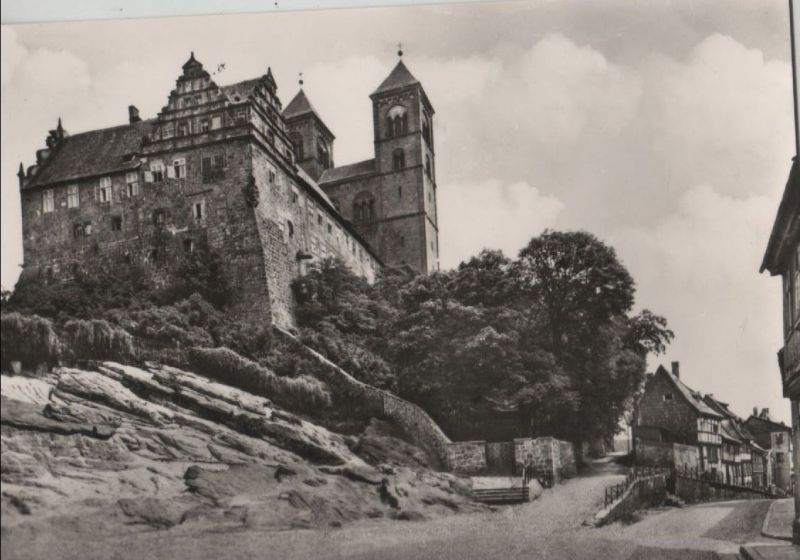 Ansichtskarte Quedlinburg - Am Schlossberg aus der Kategorie Quedlinburg