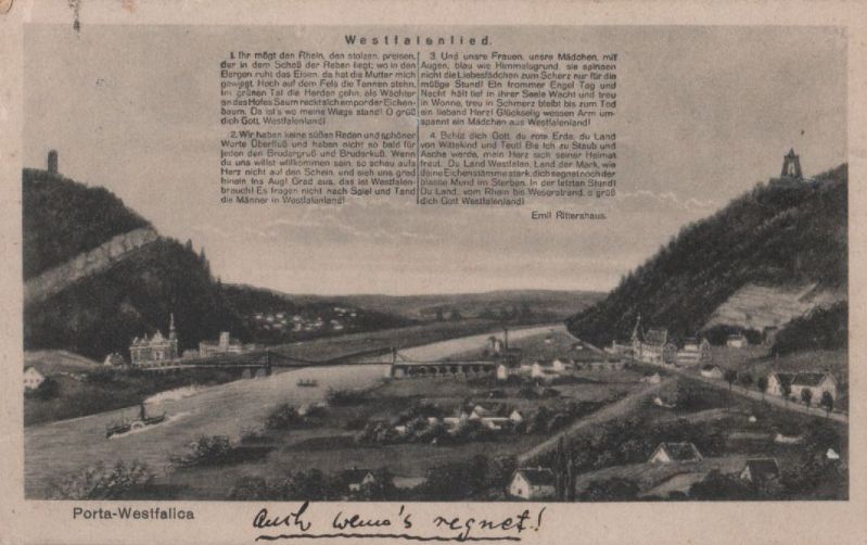 Ansichtskarte Porta Westfalica - Ansicht mit Brücke aus der Kategorie Porta Westfalica