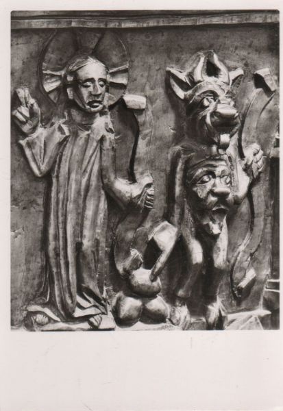 Ansichtskarte Kiel, St. Nicolai Taufstein aus der Kategorie Kirchen