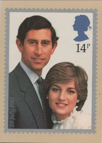 Ansichtskarte Lady Di und Prinz Charles aus der Kategorie Postwesen