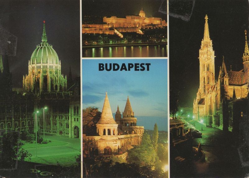 Ansichtskarte Budapest - Ungarn - 4 Bilder aus der Kategorie Budapest