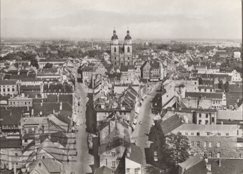 Ansichtskarte Wittenberge - Blick von Schlosskirche aus der Kategorie Wittenberg