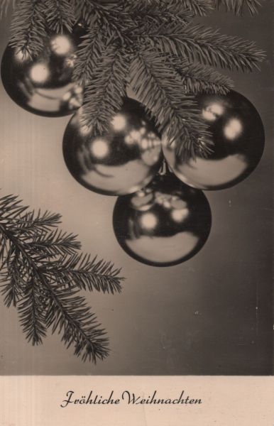 Ansichtskarte Fröhliche Weihnachten - Kugeln aus der Kategorie Weihnachten