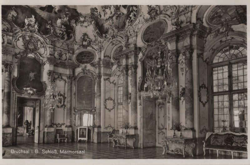 Ansichtskarte Bruchsal - Schloss, Marmorsaal aus der Kategorie Bruchsal