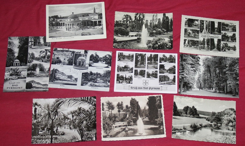 Ansichtskarte 10 Ansichtskarten Bad Pyrmont (Postkarten, Paket, Konvolut, Lot) - nur sw aus der Kategorie Sammlungen, Lots, Konvolute